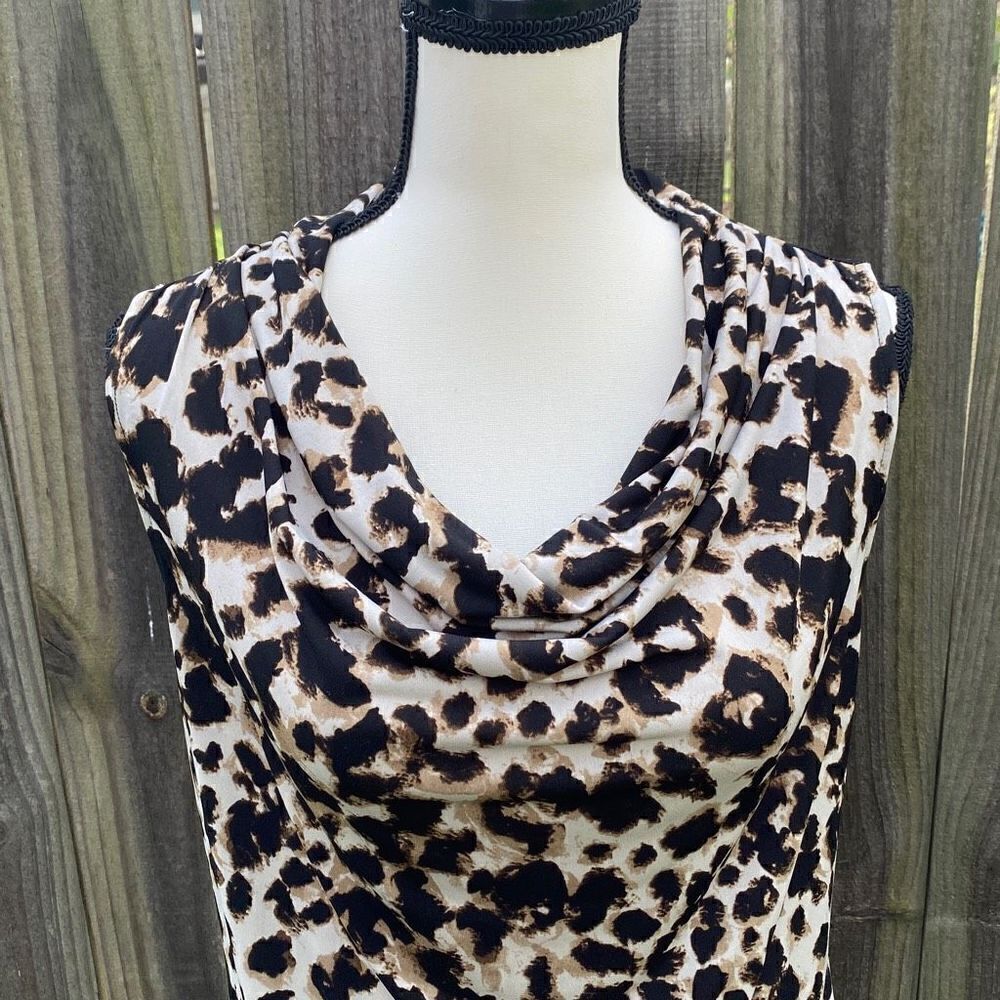 🔥3/$20🔥 Merona leopard print blouse size S - Picture 2 of 5